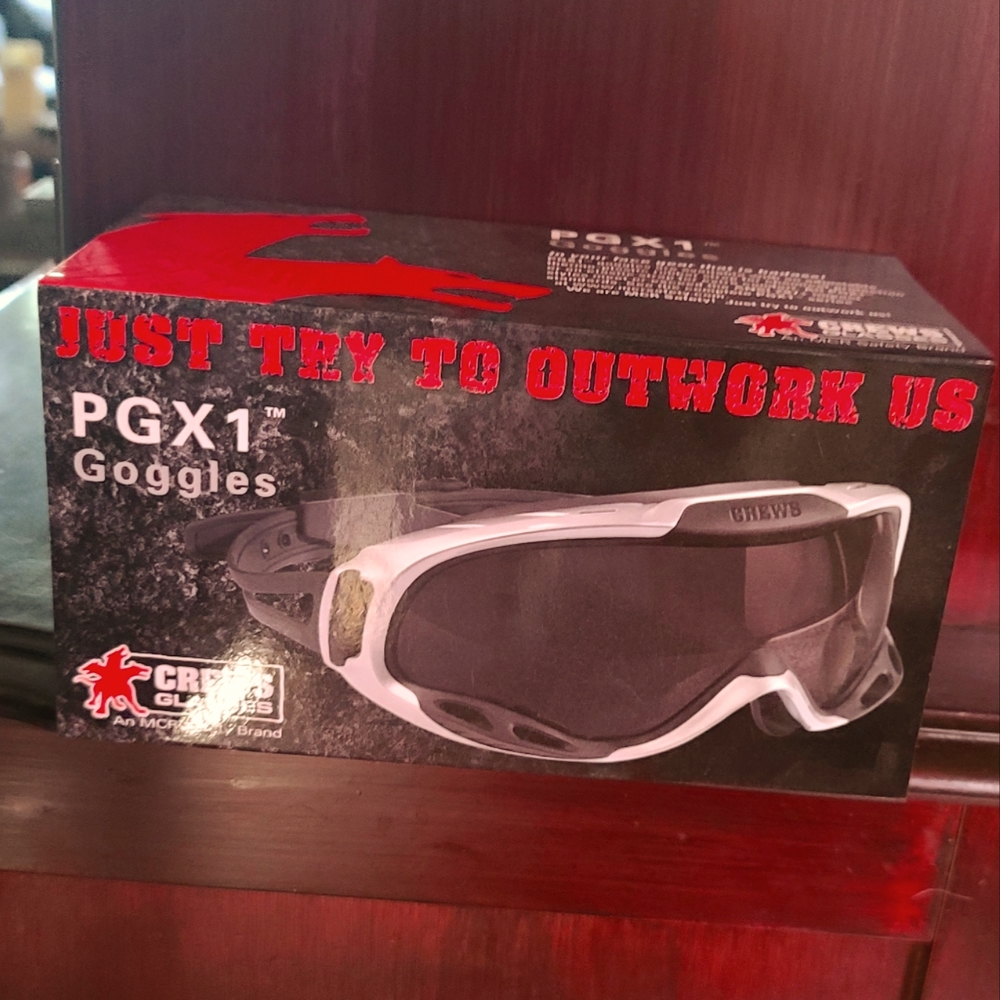 CREWS glasses PGX1 safety Goggles anti fog MRC SAFETY NWT in box